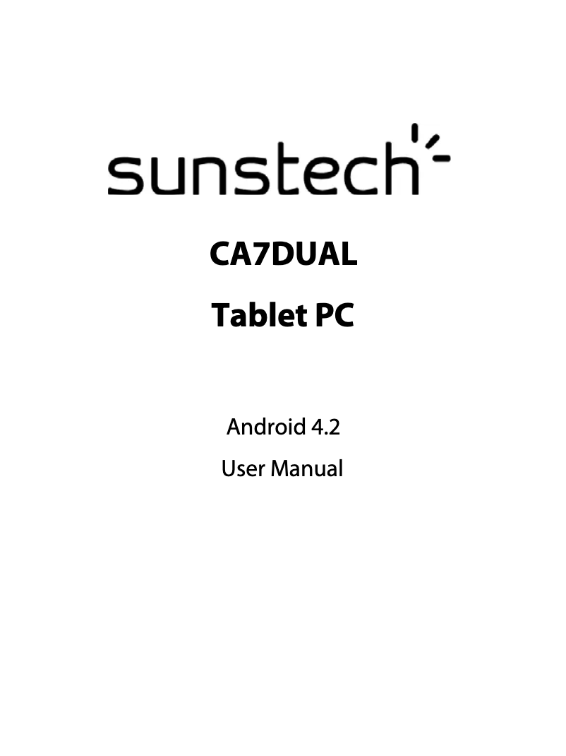 Page n°1 - Manuel utilisateur Sunstech CA7DUAL