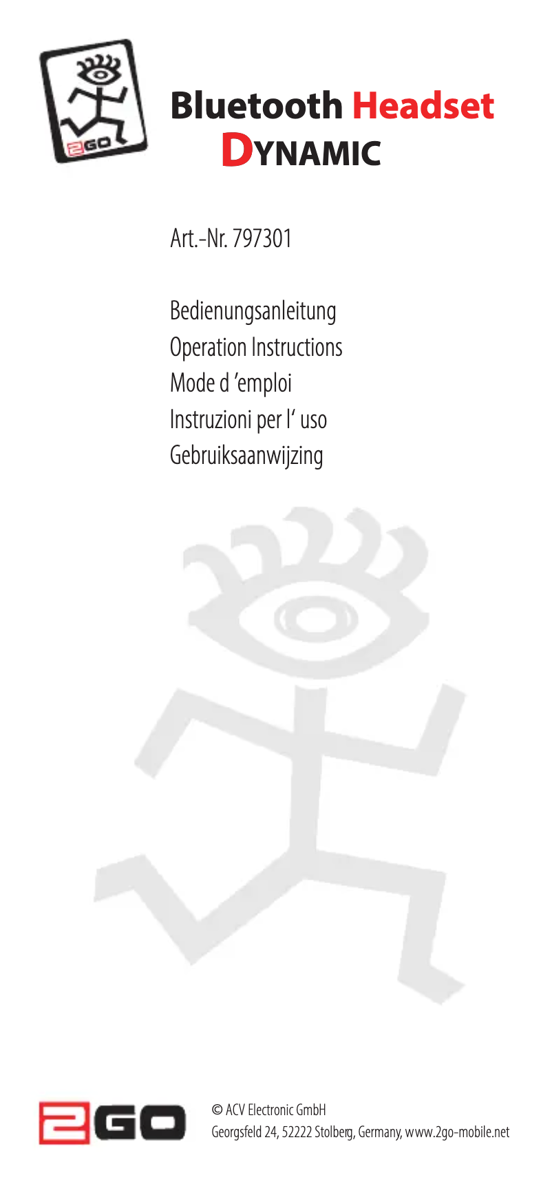 Page n°1 - Manuel utilisateur 2GO Dynamic