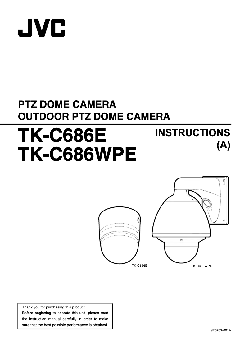 Page 1 de la notice Manuel utilisateur JVC TK-C686E