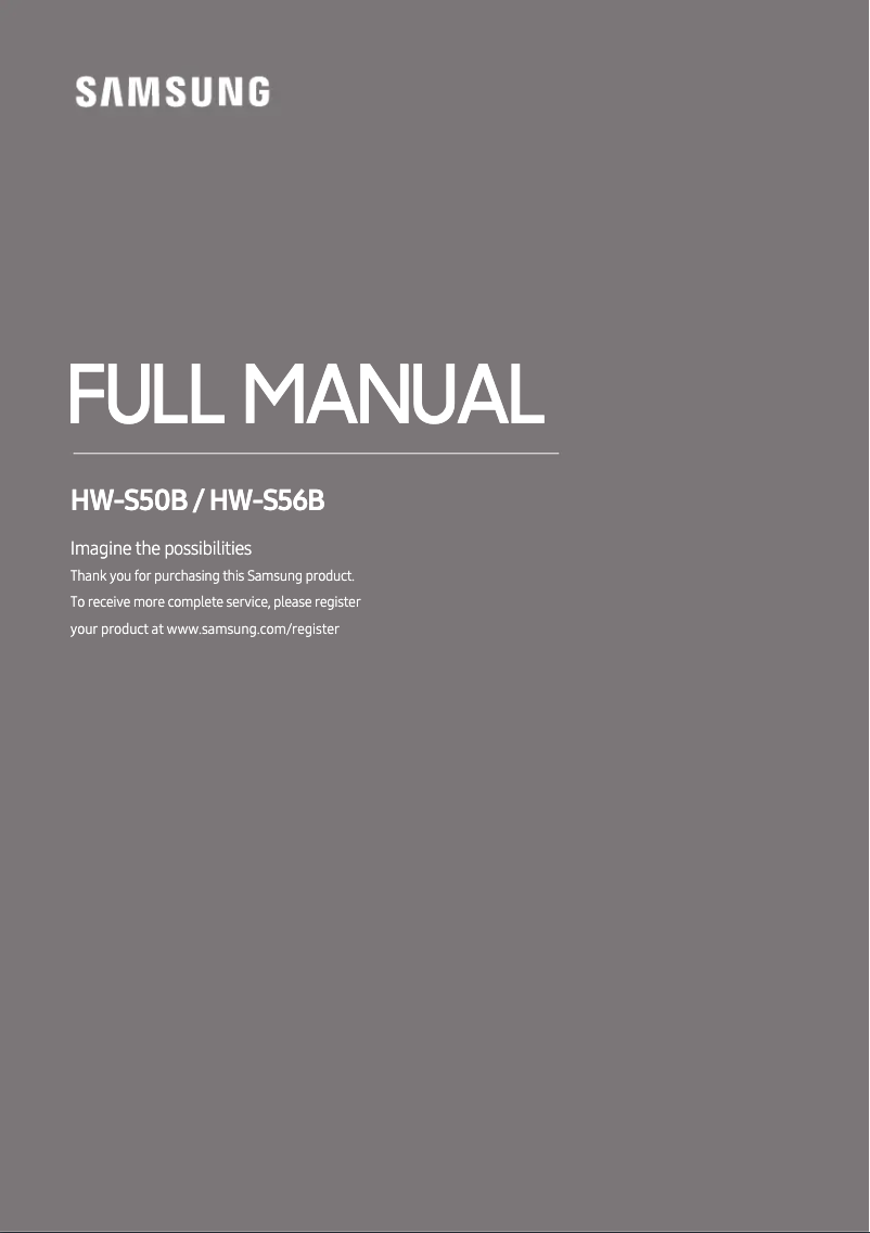 Page n°1 - Manuel utilisateur Samsung HW-S50B