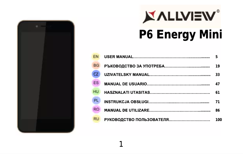 Page n°1 - Manuel utilisateur Allview P6 Energy Mini