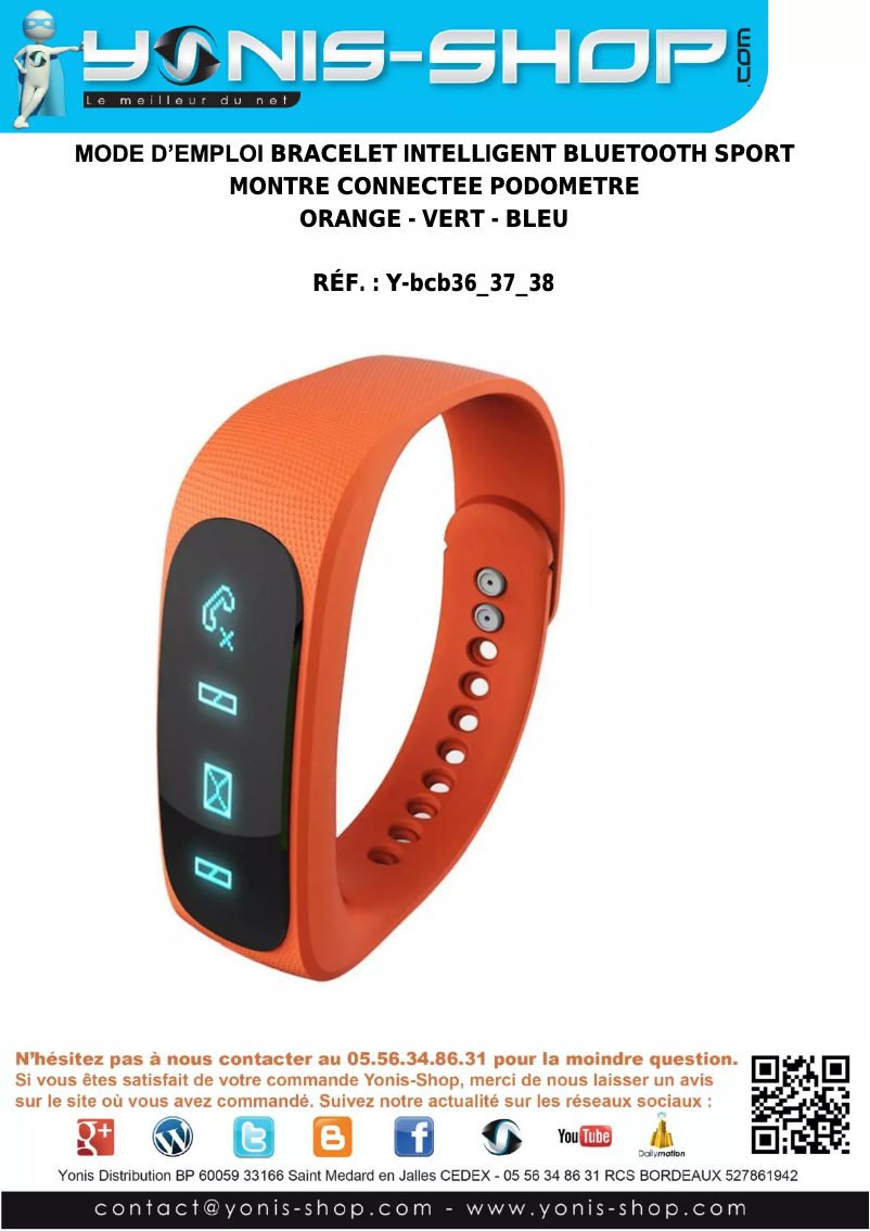 Page 1 de la notice Manuel utilisateur Yonis Y-BCB36