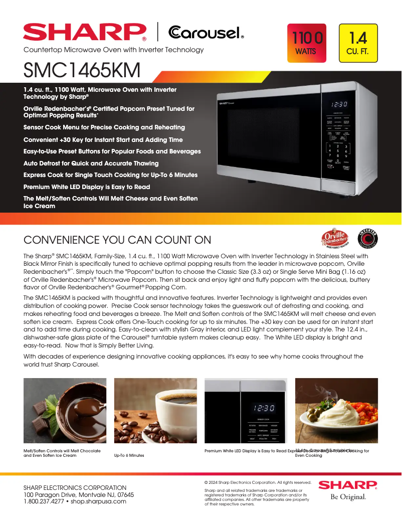 Page 1 de la notice Fiche technique Sharp SMC1465KM