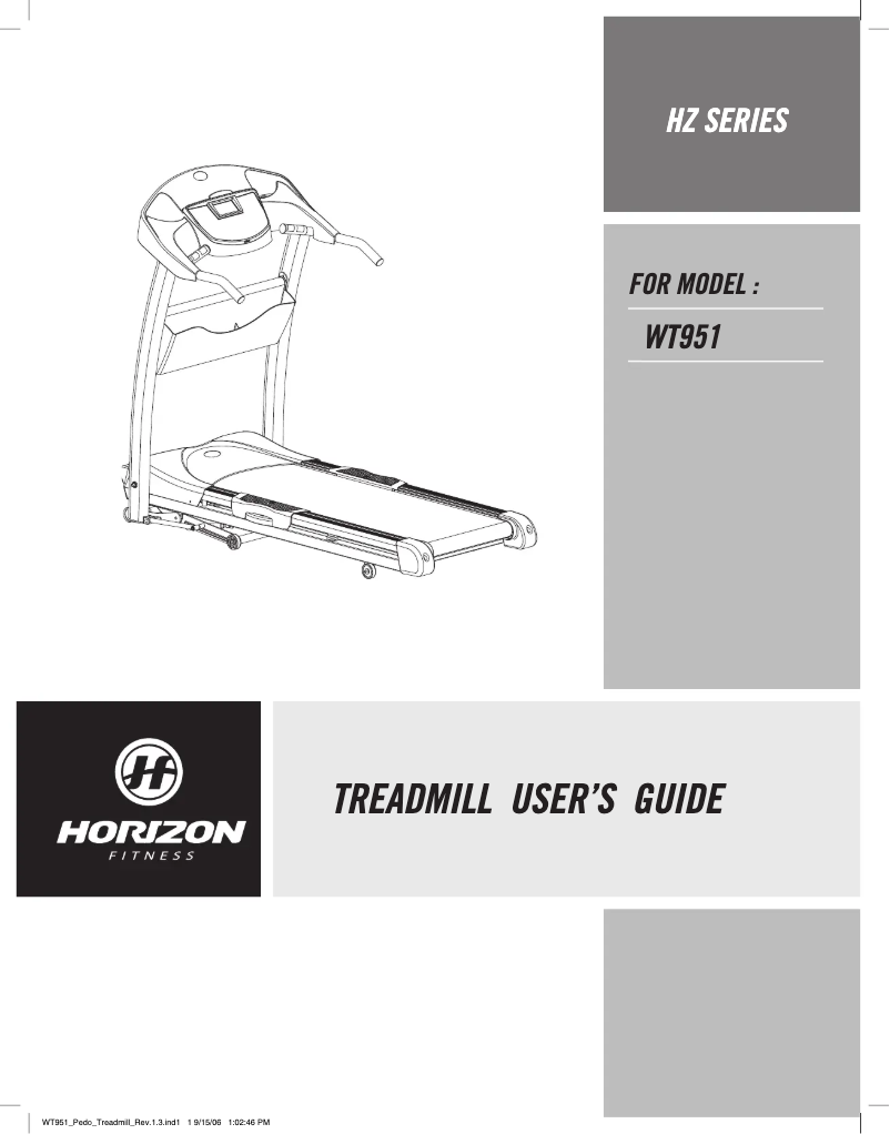 Image de la première page du manuel de l'appareil WT951