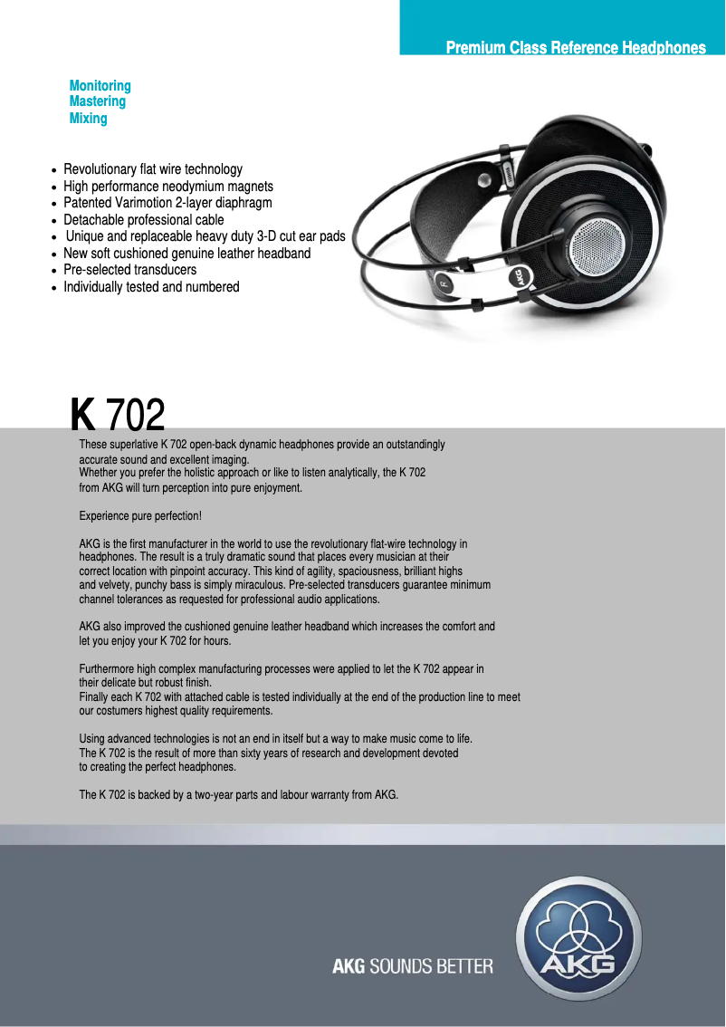 Image de la première page du manuel de l'appareil K702
