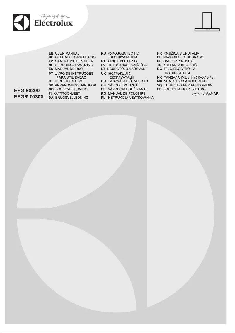Page 1 de la notice Manuel utilisateur Electrolux EFGR70300X