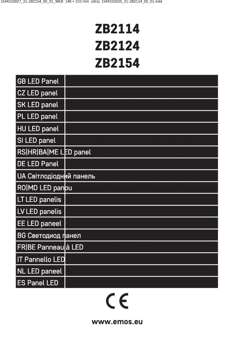 Imagen de la primera página del manual del dispositivo ZB2154