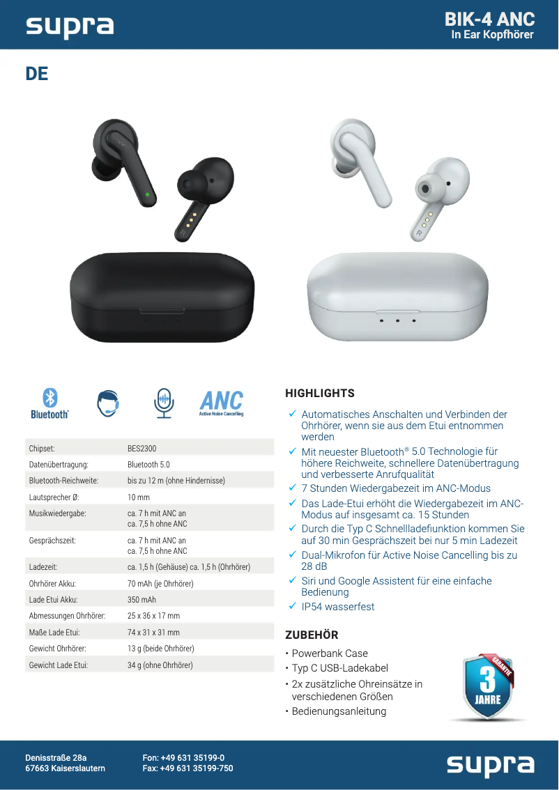 Image de la première page du manuel de l'appareil BIK-4ANC