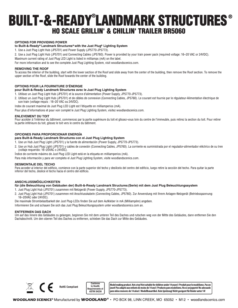 Page n°1 - Manuel utilisateur Woodland Scenics BR5060