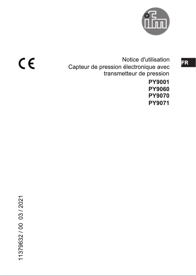 Page n°1 - Manuel utilisateur IFM PY9070