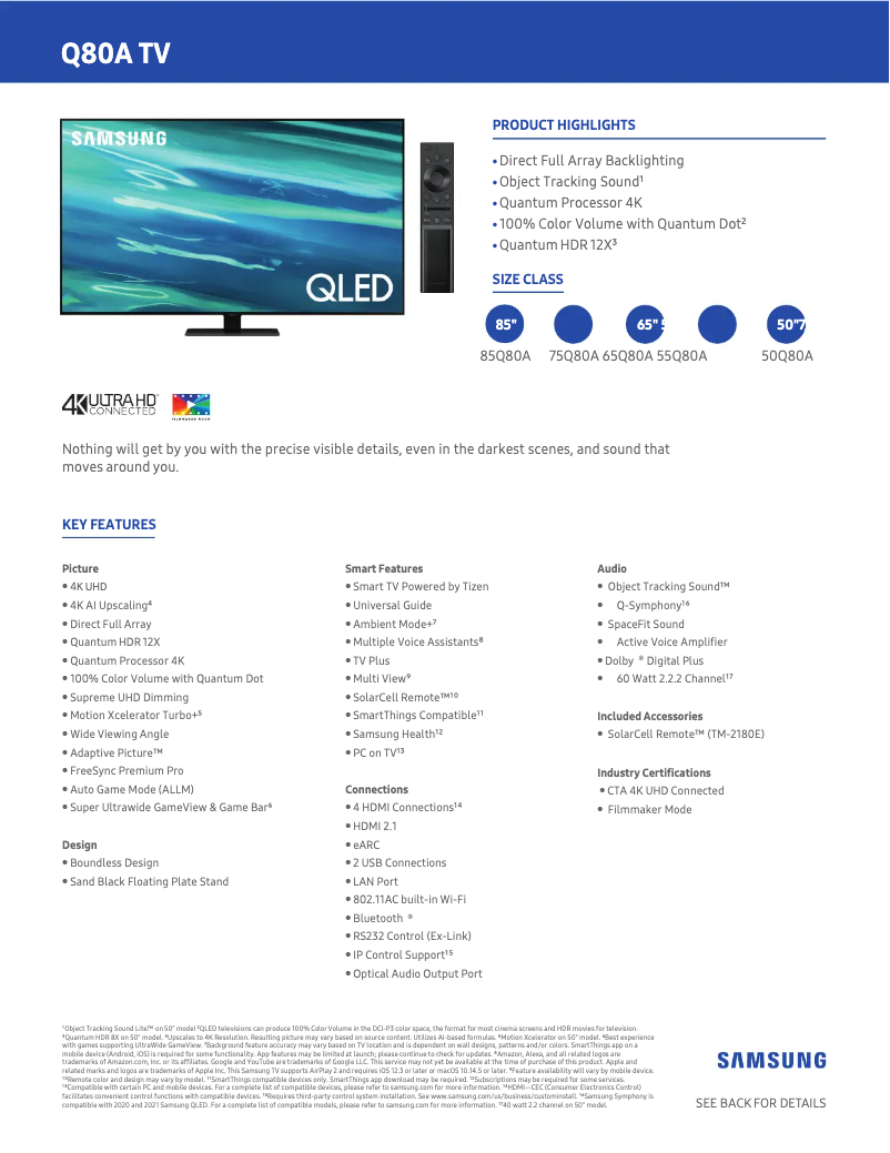 Image de la première page du manuel de l'appareil QN55Q80AAFXZA