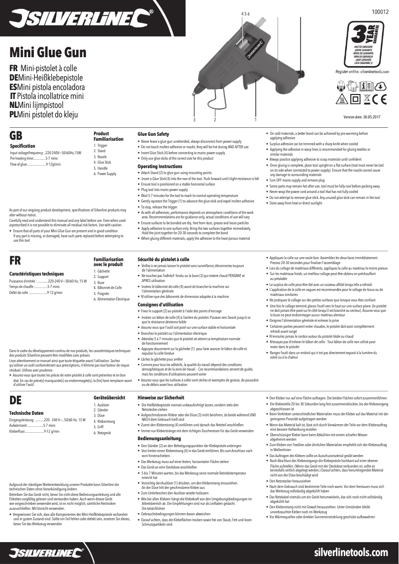 Image de la première page du manuel de l'appareil 100012