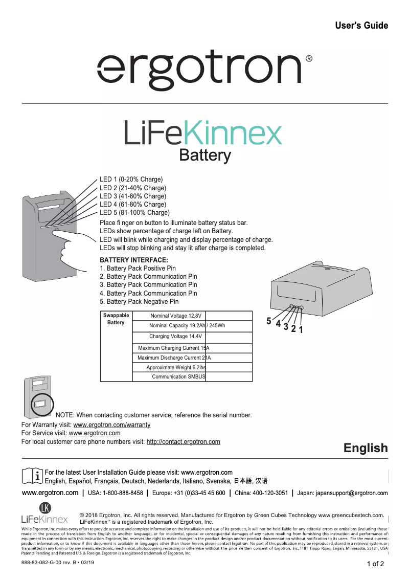 Image de la première page du manuel de l'appareil LiFeKinnex Power Module