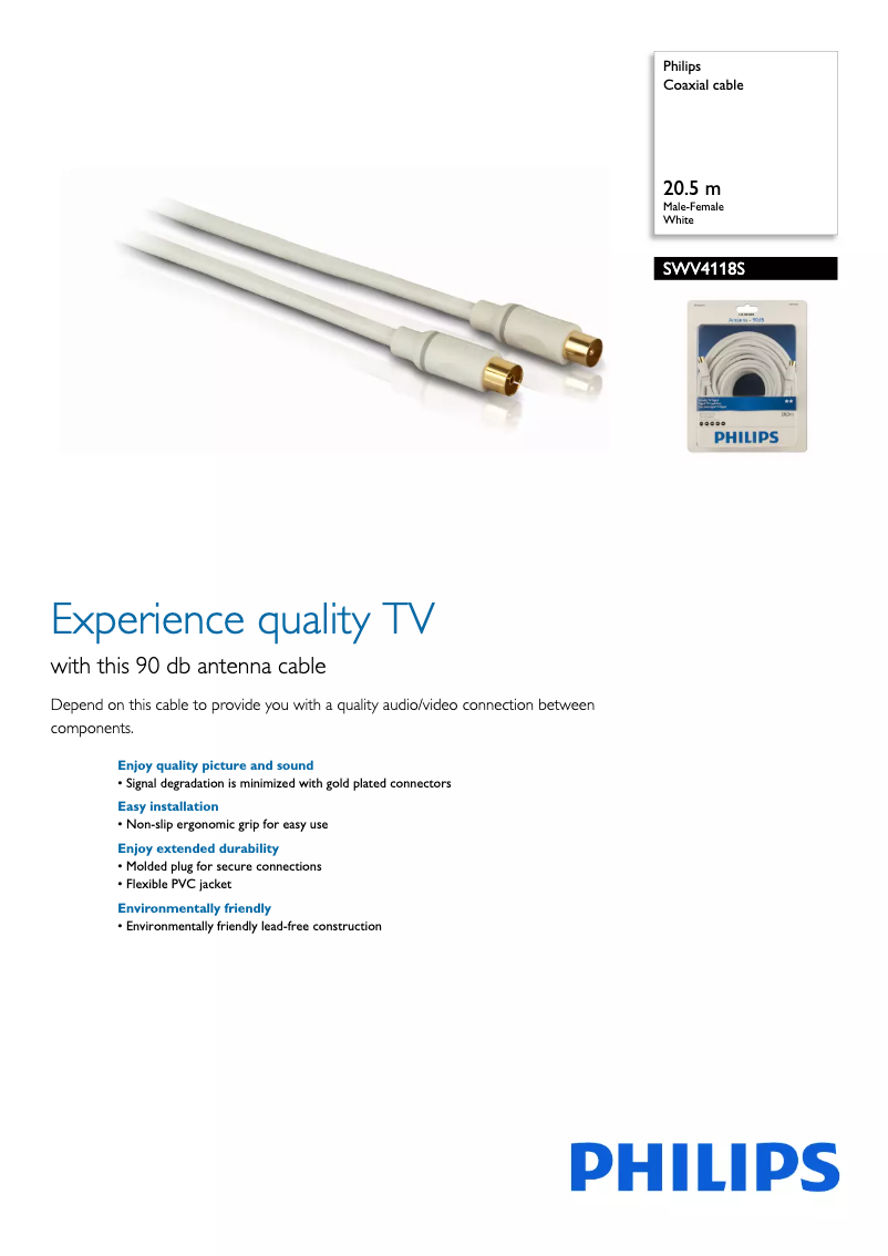 Page 1 de la notice Brochure Philips SWV4118S