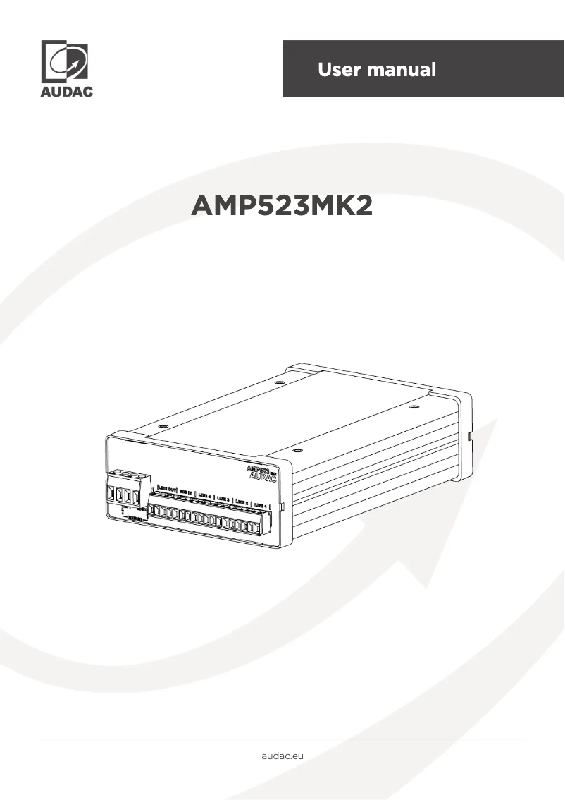 Page 1 de la notice Manuel utilisateur Audac AMP523
