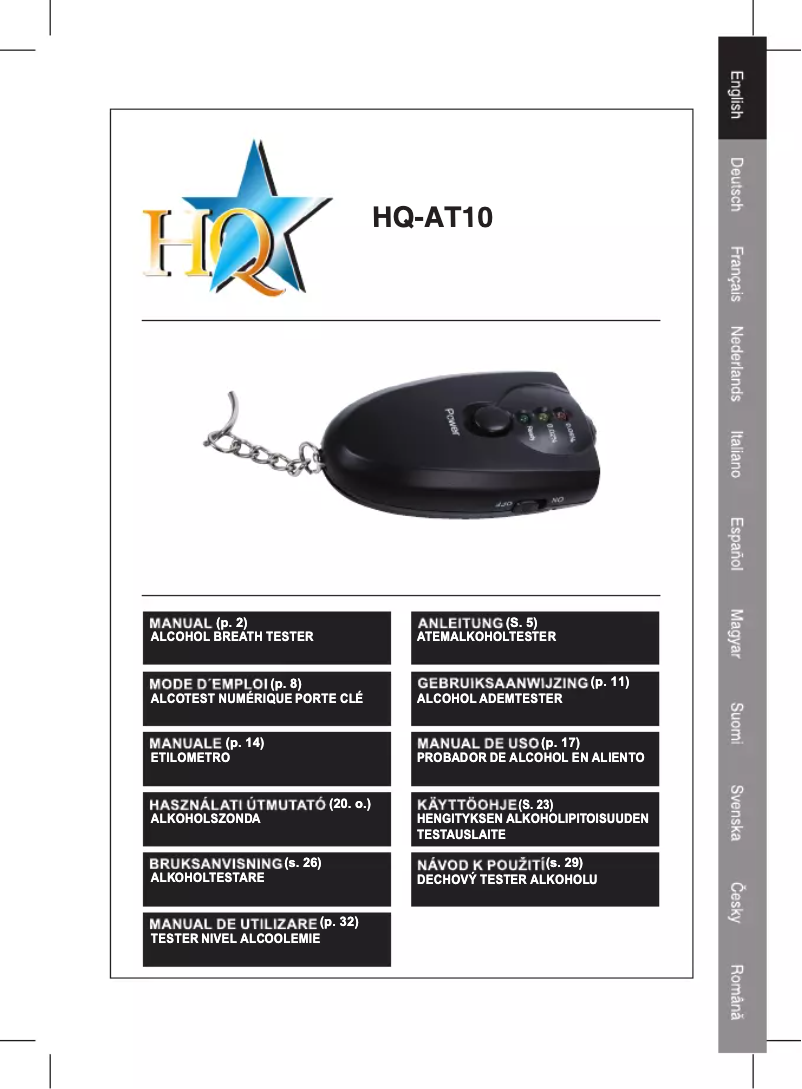 Page n°1 - Manuel utilisateur HQ AT10