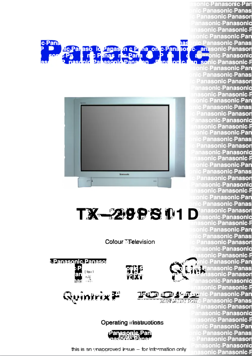 Página 1 del manual Manual de usuario Panasonic TX-29PS11D