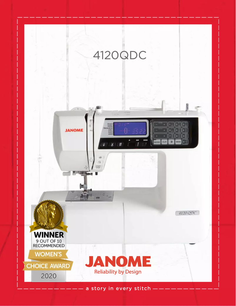 Page 1 de la notice Brochure Janome 4120QDC