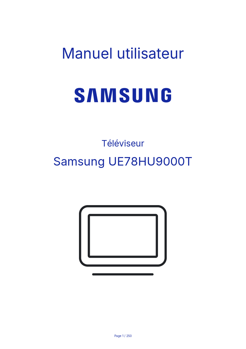 Page n°1 - Manuel utilisateur Samsung UE78HU9000T