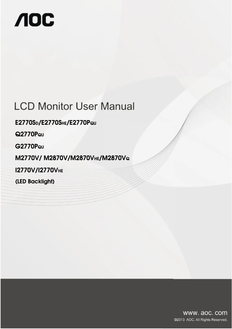Page n°1 - Manuel utilisateur AOC M2870VHE
