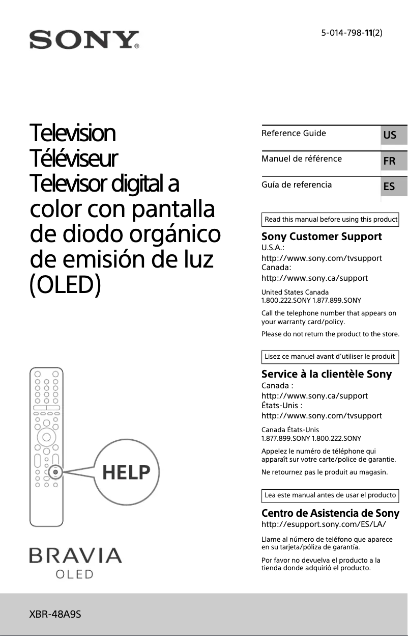 Página 1 del manual Manual de usuario Sony Bravia OLED XBR-48A9S