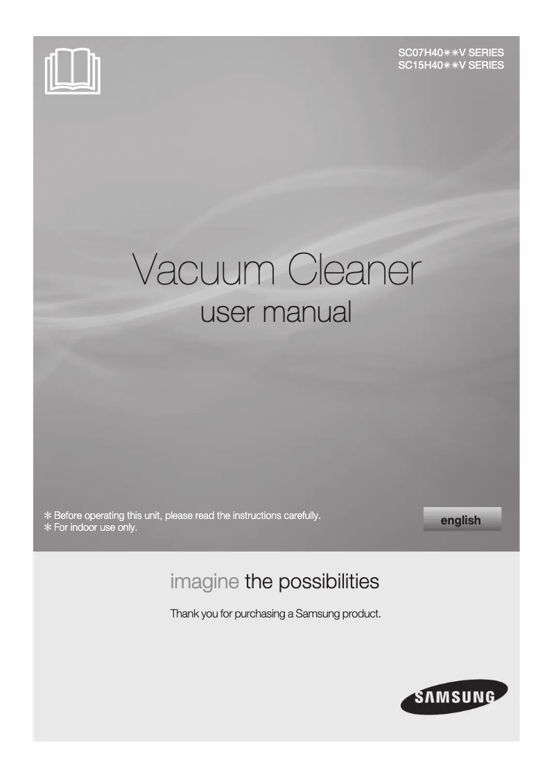 Page n°1 - Manuel utilisateur Samsung SC07H40F1V