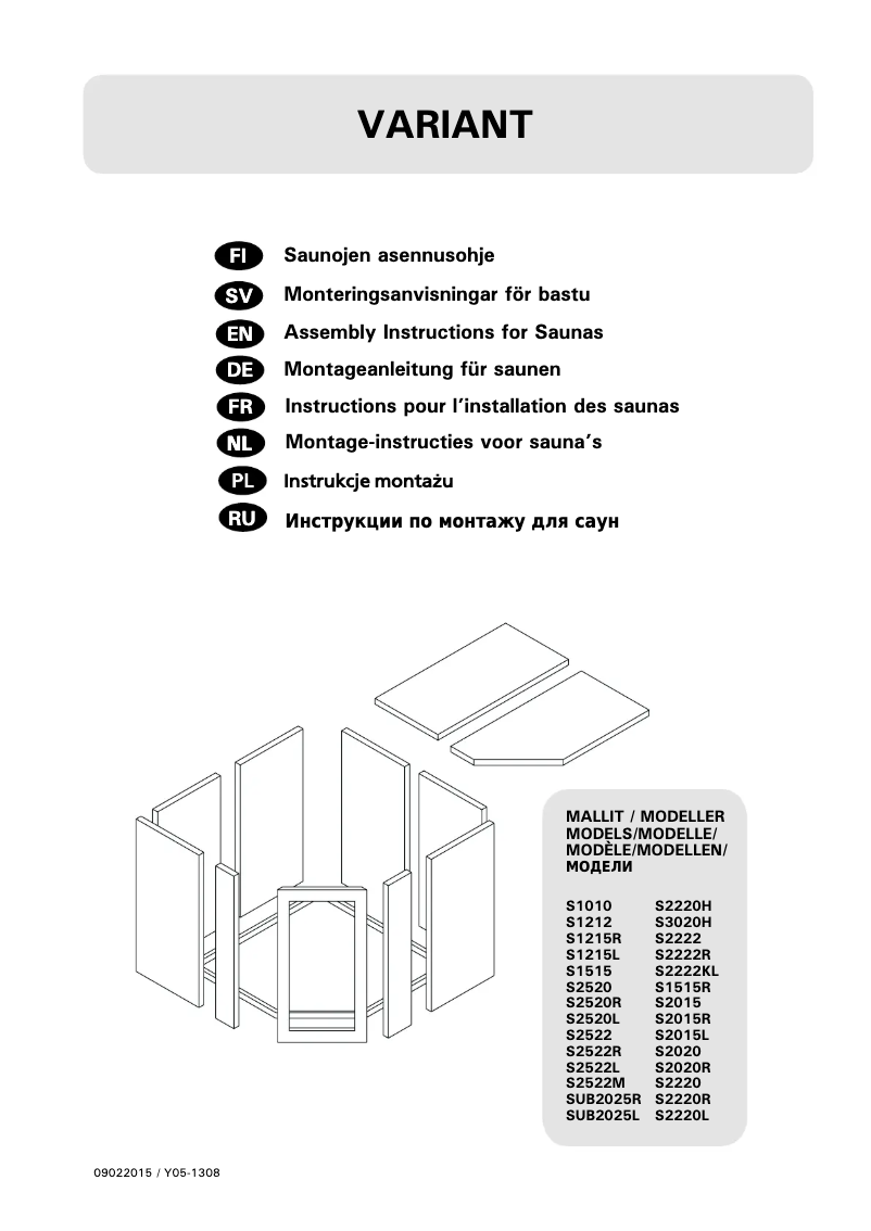 Page n°1 - Manuel utilisateur Harvia Variant S2520