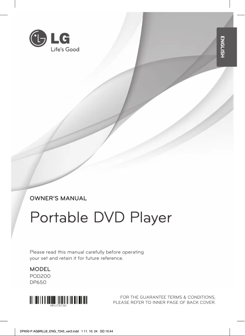 Image de la première page du manuel de l'appareil POD200