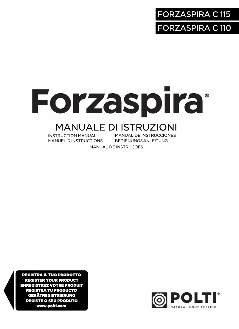 Page n°1 - Manuel utilisateur Polti Forzaspira C 115