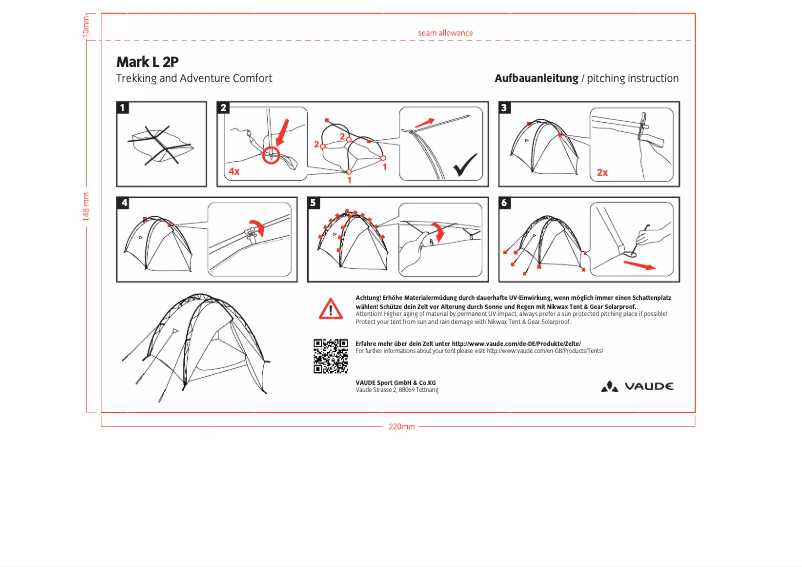 Page n°1 - Manuel utilisateur Vaude Mark L 2P