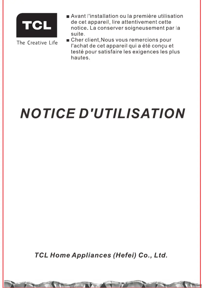 Page n°1 - Manuel utilisateur TCL FF0714WA0