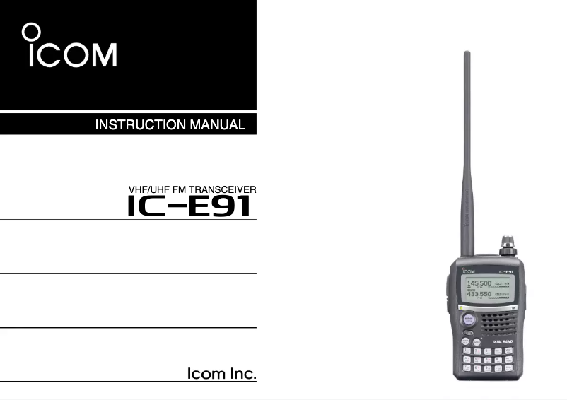 Page 1 de la notice Manuel utilisateur ICOM IC-E91