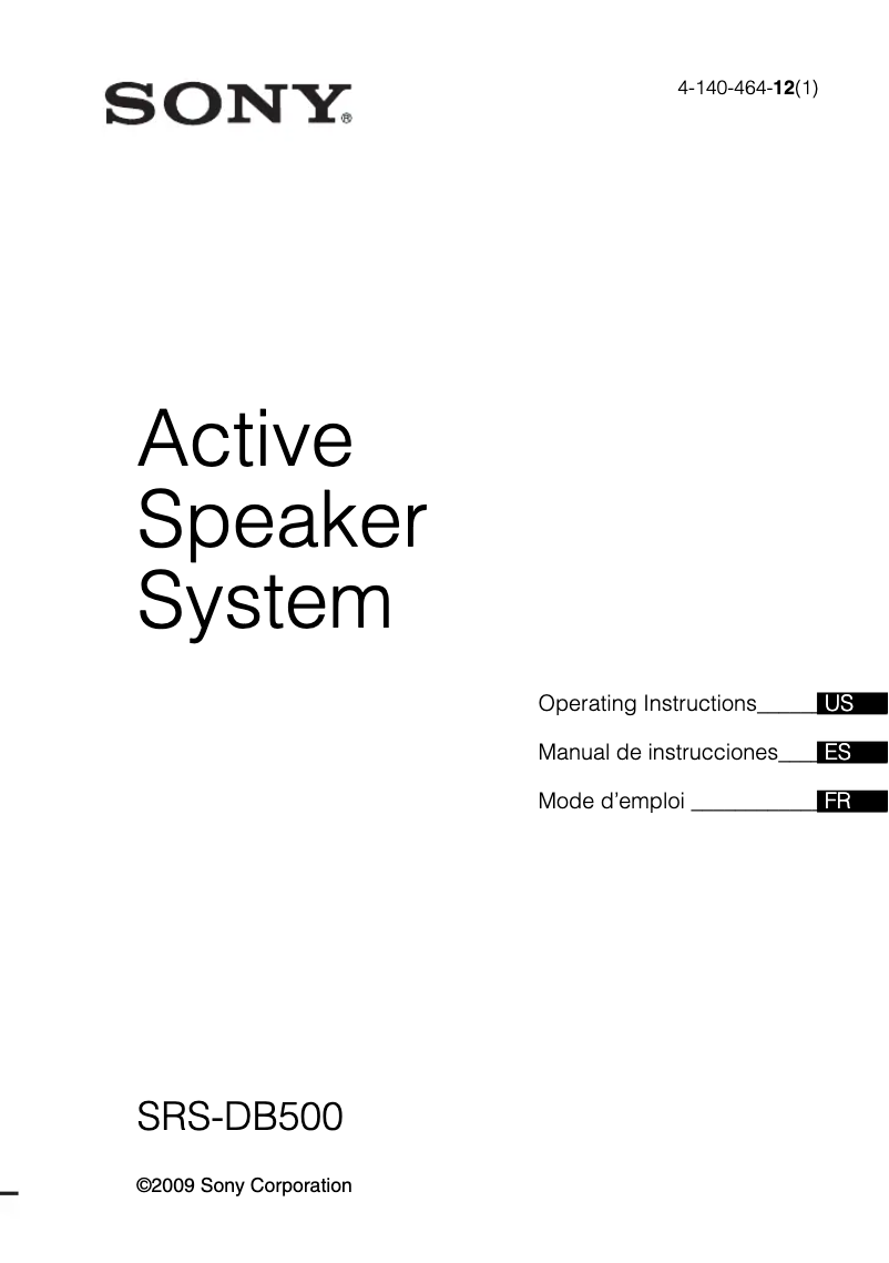 Página 1 del manual Manual de usuario Sony SRS-DB500