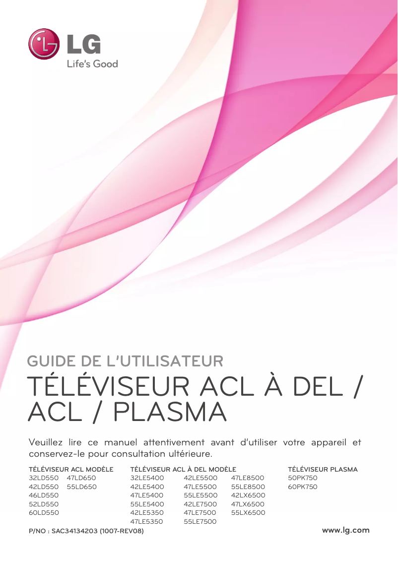 Image de la première page du manuel de l'appareil 60PK750