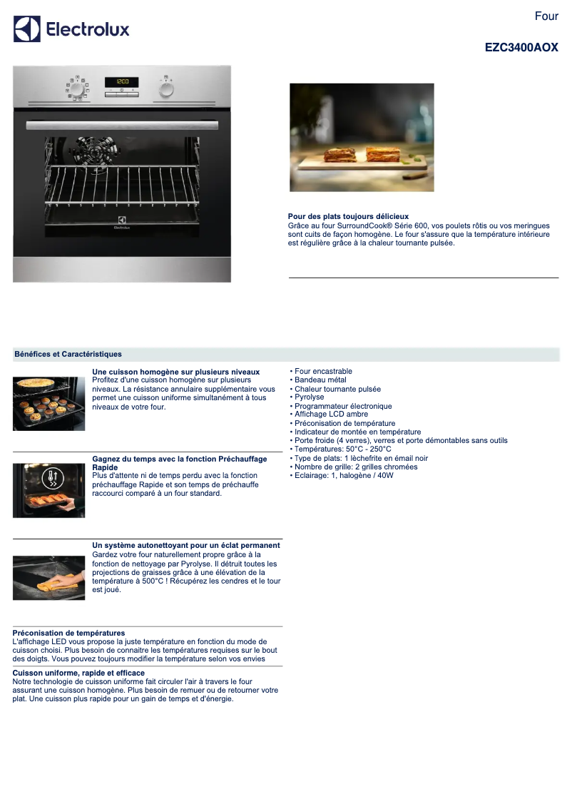 Image de la première page du manuel de l'appareil EZC3400AOX