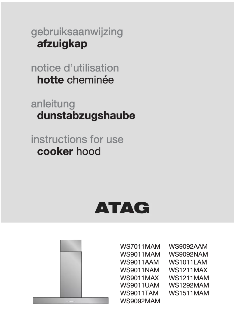 Page 1 de la notice Manuel utilisateur Atag WS9011TAM