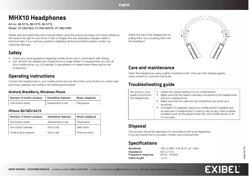Page n°1 - Manuel utilisateur Exibel MHX10