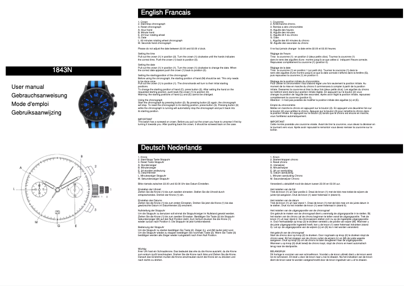 Image de la première page du manuel de l'appareil 1843N