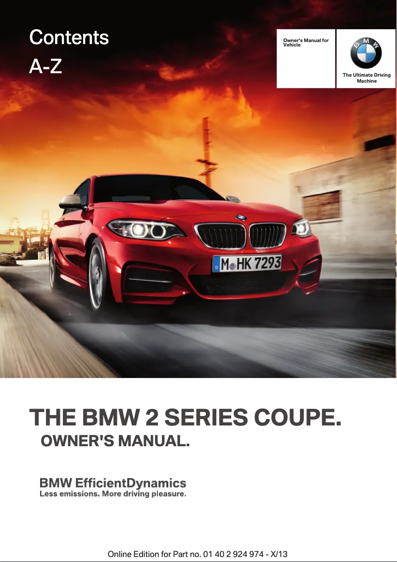 Page 1 de la notice Manuel utilisateur BMW M235i (2014)