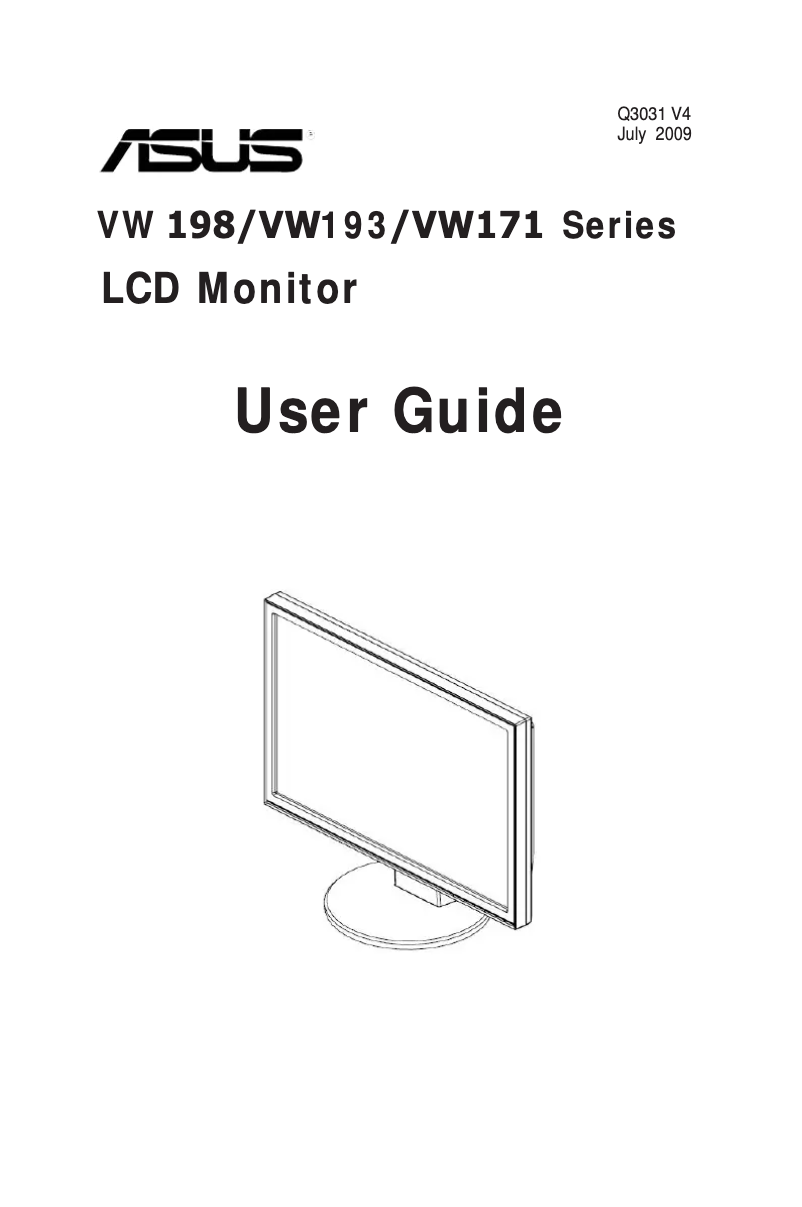 Page 1 de la notice Manuel utilisateur Asus VW193TR