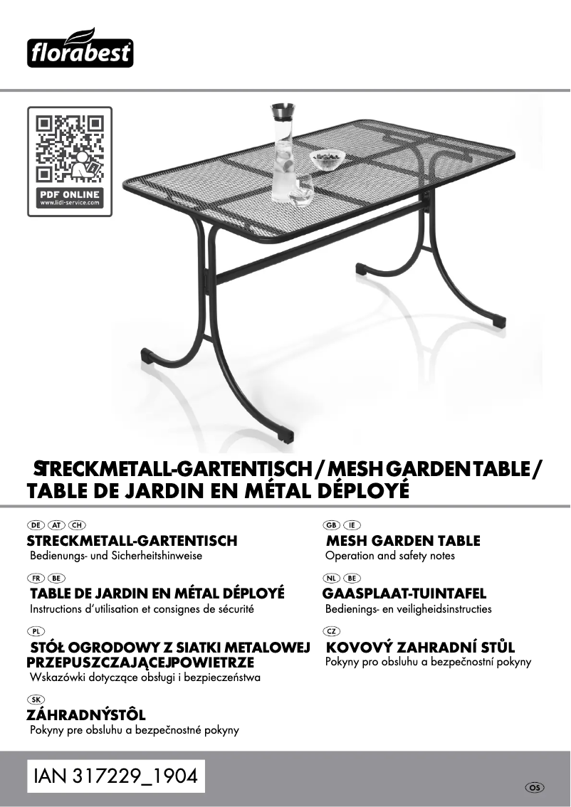 Page n°1 - Manuel utilisateur Florabest HG05698