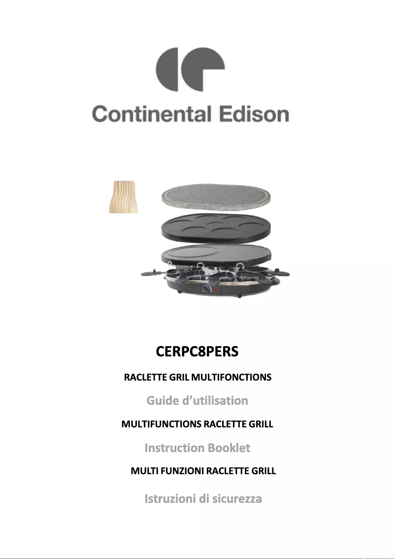 Page n°1 - Manuel utilisateur Continental Edison CERPC8PERS