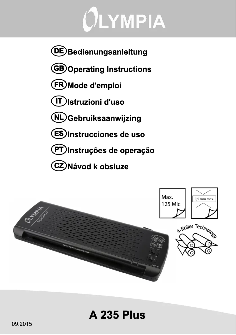 Page n°1 - Manuel utilisateur Olympia A 235
