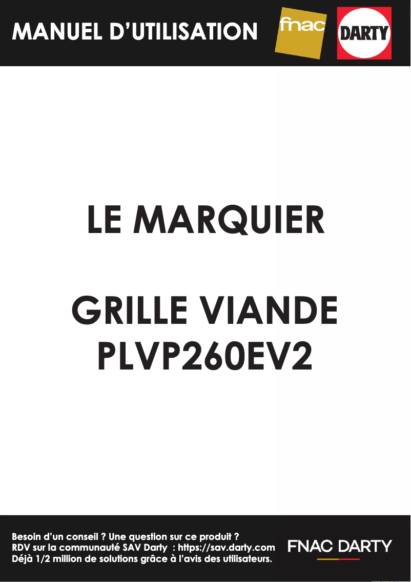 Image de la première page du manuel de l'appareil PLVP260EV2