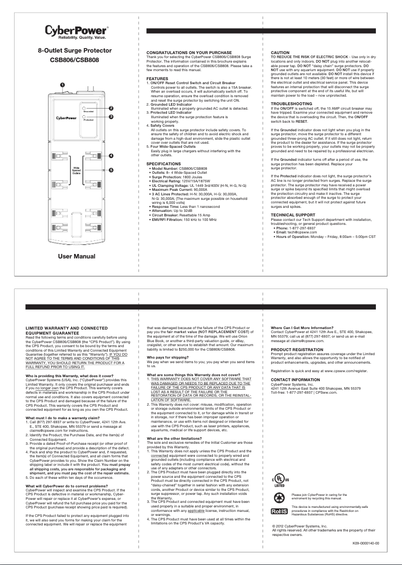 Image de la première page du manuel de l'appareil Essential CSB808