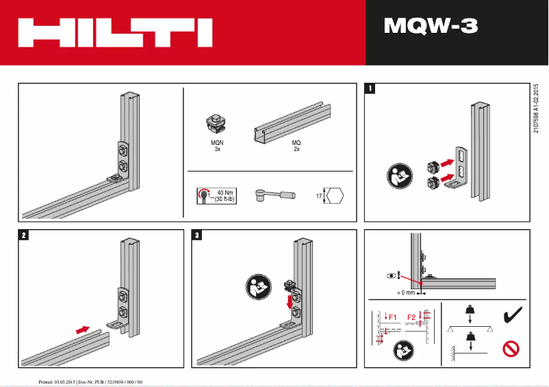 Page n°1 - Manuel utilisateur Hilti MQW-3