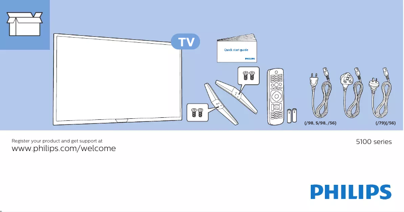 Page n°1 - Guide de démarrage rapide Philips 43PFT5102