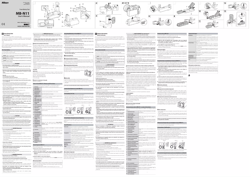 Page n°1 - Manuel utilisateur Nikon MB-N11