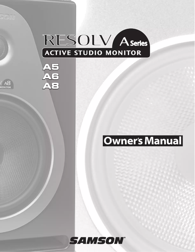 Page n°1 - Manuel utilisateur Samson Resolv A8