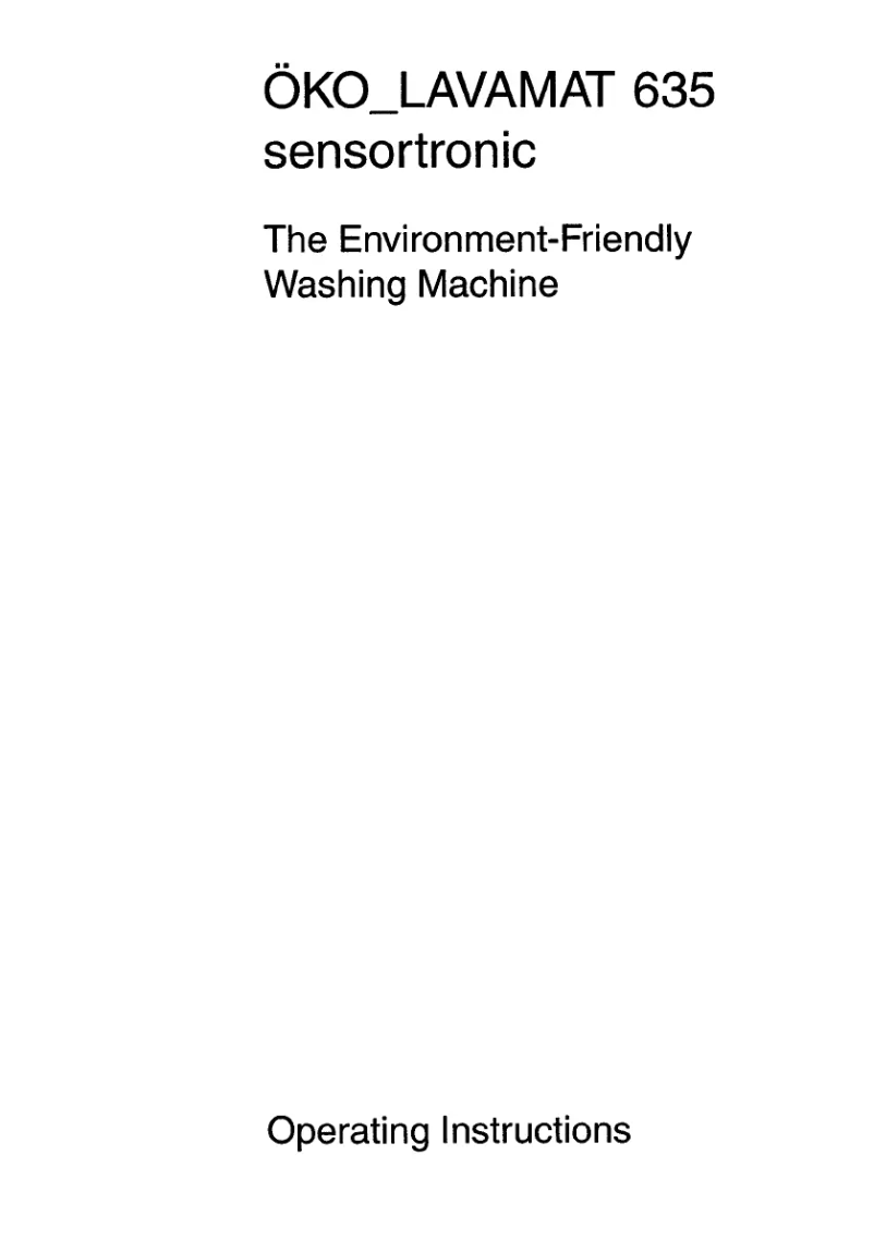 Page n°1 - Manuel utilisateur AEG Lavamat 635 wS